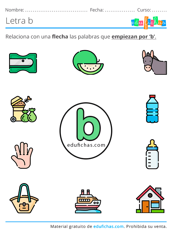 Aprender La Letra B - Fichas De Letras Consonantes Para Imprimir (PDF)